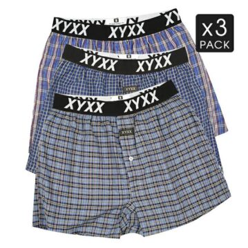Frank and Beans 3 Pack XYXX Underwear Mens 100% Woven Cotton Boxer Shorts S M L XL XXL  XY Edition Mix Patten Colours M MySale