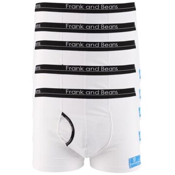 Frank and Beans 5 Piece Boxer Briefs White Small Undie Packs