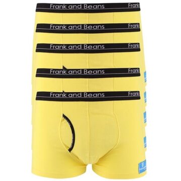 Frank and Beans 5 Piece Boxer Briefs Yellow Large Undie Packs